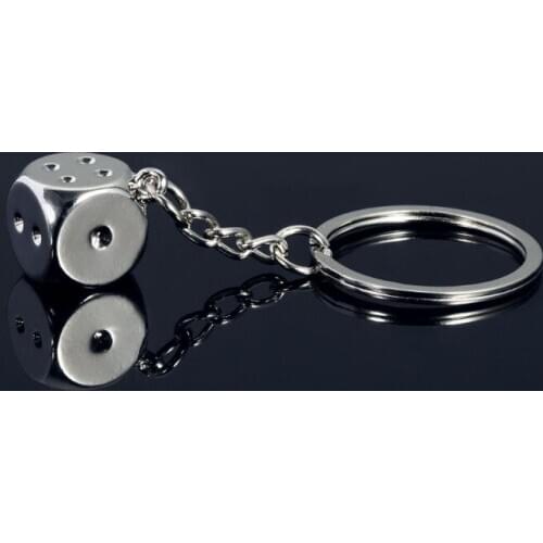 Lucky Dice Metal keychain Jewelry Gifts for Boyfriend Husband Dad