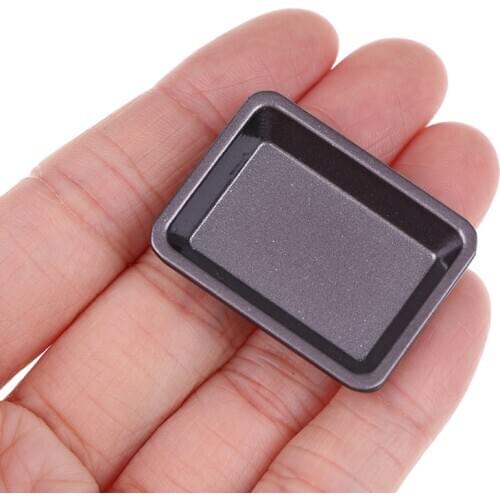 1Pc Dollhouse Miniature Accessories Mini Metal Plate Simulation Tray Model Kitchen Toys for 1/12 Doll House Decoration