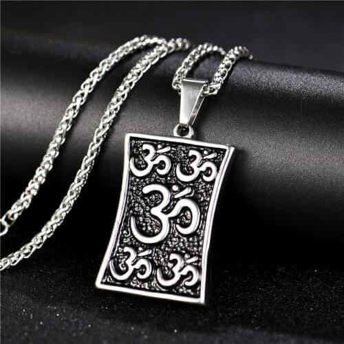 Mens Stainless Steel Muslim Shahada Islam Allah Prayer Pendant Necklace 24inch Chian Talisman Ethnic Jewelry