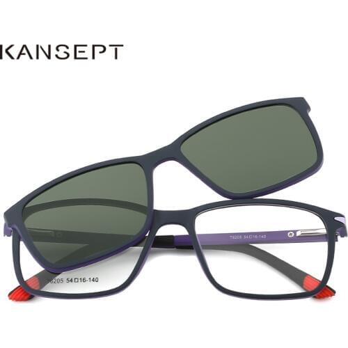 KANSEPT Men Clip On Glasses Optical Glasses Polarized Sunglasses Women Magnetism Stylish Classic Eyewear Eyeglasses T6205