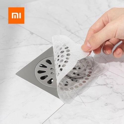 100PCS Xiaomi Removal Disposable Floor Drain Cover Sticker Sink Strainer Hair Catcher Stopper for Kitchen Bathroom Bathtub