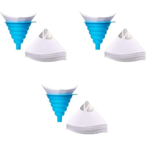 51/101/151pcs Funnel Paper 3D Printer Accessories White Thicken Paper Filter Disposable with Silicone Funnel Set Dropshipping
