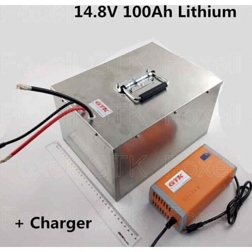 Rechargeable lithium li ion battery pack 14.8V 100ah deep cycle battery for home solar system power tool EV solar lawn light