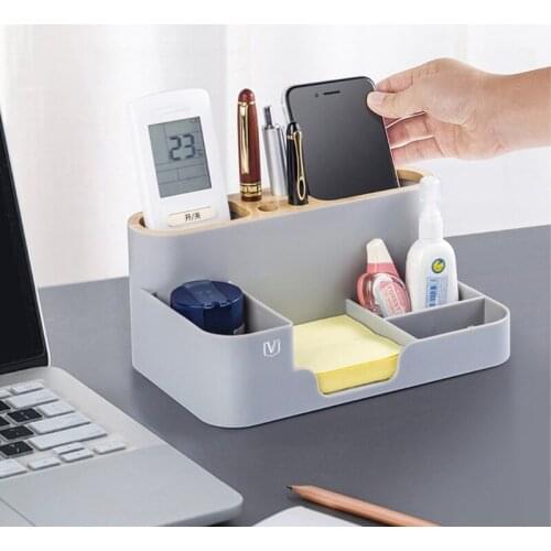 R9UA Multifunction Stationery Storage Box TV Air Conditioner Remote Control Collection Organizer Practical Tissue Box Layering