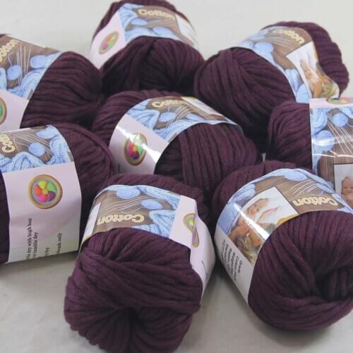 Sale 8Ball x 50g Super Soft Pure Cotton Chunky Shawl Hand Knitting Yarn Scarves Shawls 42226 Burgundy