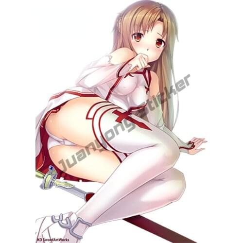 Sexy Girl Anime Sword Art Online Vinyl Car Sticker Sexy Beauty Yuuki Asuna Bumper Truck Yacht Decal Racing Waterproof KK13x9cm