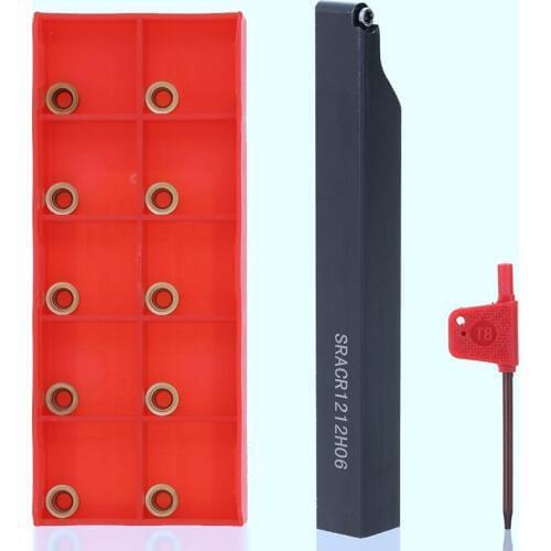 SRACR1212H06 Holder +Indexable Boring Bar Wrench+10PCS Carbide Insert Blades for Lathe Turning Tool Machine Tool Sets