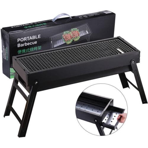 Outdoor Charcoal Barbecue Grill Field Folding Charcoal Grill Barbecue Stove Outdoor Grill Household Barbecue Tool Set
