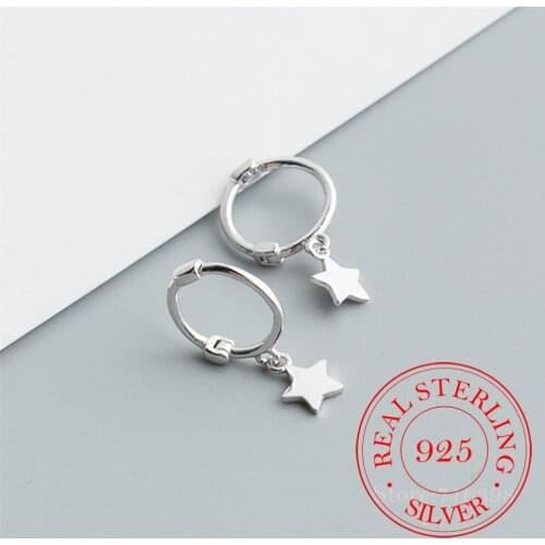 925 Sterling Silver Star Stud Earrings For Women Wedding Earrings Fashion Anniversary Jewelry pendientes eh524