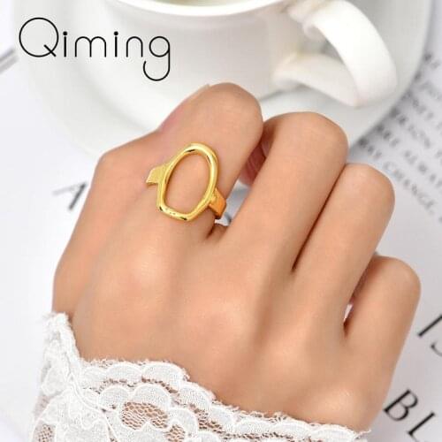 Geometric Round Circle Ring For Women Minimalist Jewelry Trend Party Gift Simple Korean Open Ring Gift