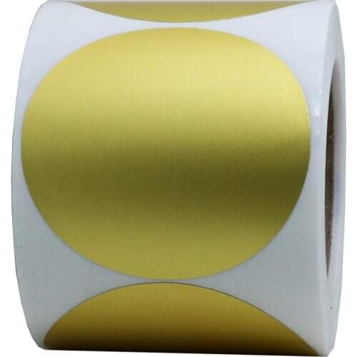 Gold Foil 2“ Sticker Silver Foil Spot Label Home Party Decoration Point Round Note Paper Shiny 500pcs For Gift Boxes Envelops