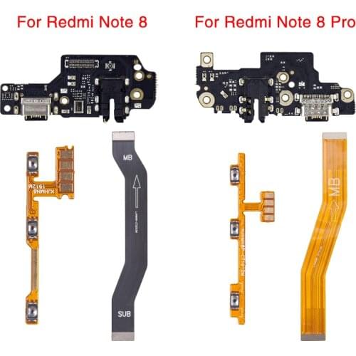 1pcs USB Charger Charging Port Dock Connector For Xiaomi Redmi Note 8 Pro Main Motherboard Connector Flex Power Volume