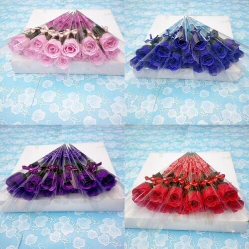 10 Pcs Artificial Rose Multicolor Simulation Faux Silk Creative Flowers Decoration Gift High Quality Wholesale Accessories Cheap