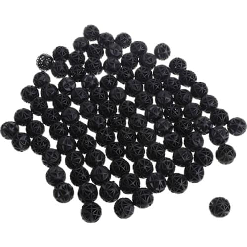 100 pcs/set Black 16mm Aquarium Bio Balls Filter Media Wet Dry Koi Fish Tank Aquarium Pond Reefx Supplies