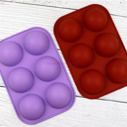 100pcs New 6 Holes Silicone Baking Mold 3D Half Ball Sphere Mold Chocolate DIY Muffin 3d Bakeware Cake Diy Muffin Kitchen Tool