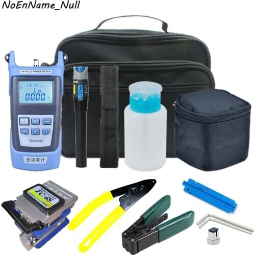 12pcs/set Fiber Optic FTTH Tool Kit Optical Power Meter 30mW 30km Visual Fault Locator FC-6S Fiber Cleaver and Wire stripper