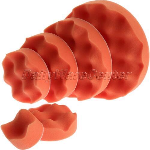 2Pcs 2/3/4/5/6/7 Inch Car Polishing Buffing Sponge Foam Pad Kit 50-180mm Wave Polisher Buffer Clean Car Wash Detailing Auto Care