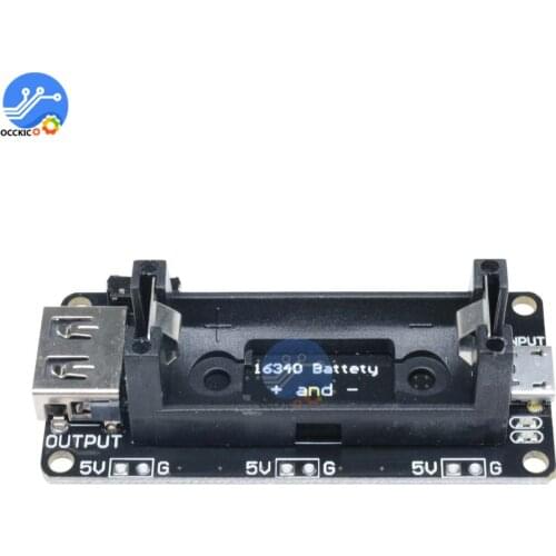 3.3V 5.5V 16340 Lithium Battery Power Bank Charger Holder Module Rechargeable Micro USB Dual Output Power module for Arduino