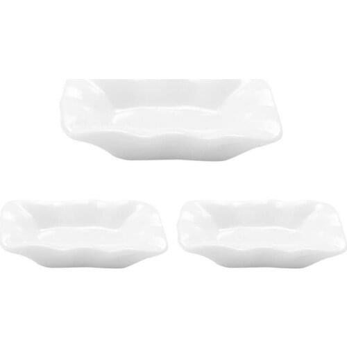 3Pcs Novelty Miniature Plate Lovely Simulated Comfortable Hand Feeling Mini Model Miniature Plate