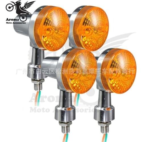 1 set of 4 pcs yellow lighting motocross ATV moto indicator amber moto blinker lamp scooter flashers 12V motorcycle turn signal