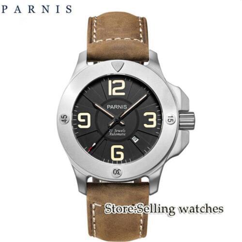 47mm Parnis Sapphire Crystal Japanese 21 jewels Automatic Self-Wind Movement Mechanical watches 5Bar Luminous Mens watches