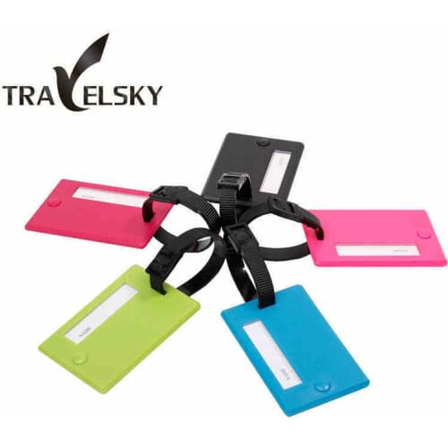 5pcs /set Wholesale Luggage tag with Name Card PVC fashion travel bags tags pull rod box sign random colors free shipping 13101