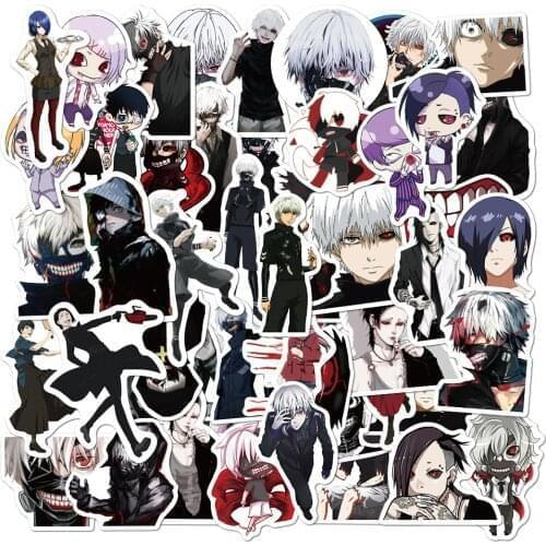 50Pcs Tokyo Ghoul Anime Small Waterproof Stickers for Notebook Waterbottle