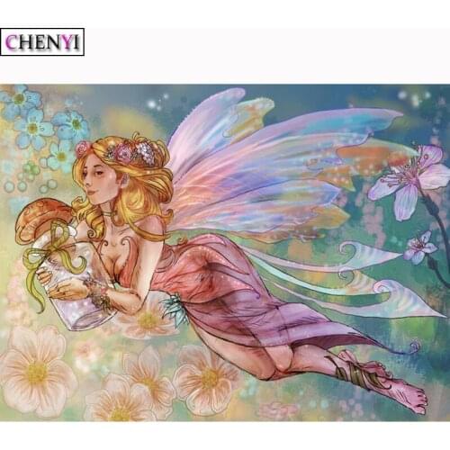 DIY 5D Diamond Painting Fairy Girl Embroidery Diamond Mosaic Cross Stitch Needlework Cartoon Picture By Number Home Decor Gift