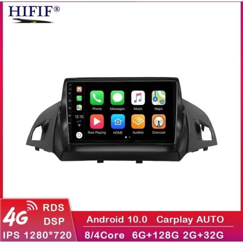 Carplay 4+64G Android 10 For Ford Kuga Escape 2013-2016 Car Radio Multimedia Video Player Navigation GPS 2 din Free Android Auto