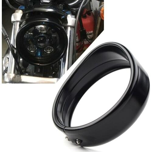 Black Motorcycle Headlight Decorative Trim Ring Visor For Harley Dyna Street Bob FXDB FXLR FXSE 1994-2020 XL883R XL1200N