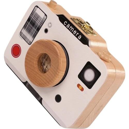 Baby Tooth Box Wooden Camera ShapeTeeth Organizer Storage Boys Girls Save Souvenir Case Creative Baby Tooth Organizer for Kids