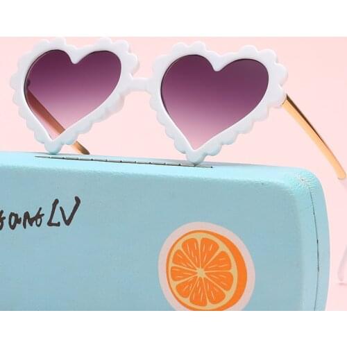 Heart Children Sunglasses Classic Metal Boys and Girls Kids Glasses Cute Baby Cartoons Fashion Sun Glasses 2021 New Uv400