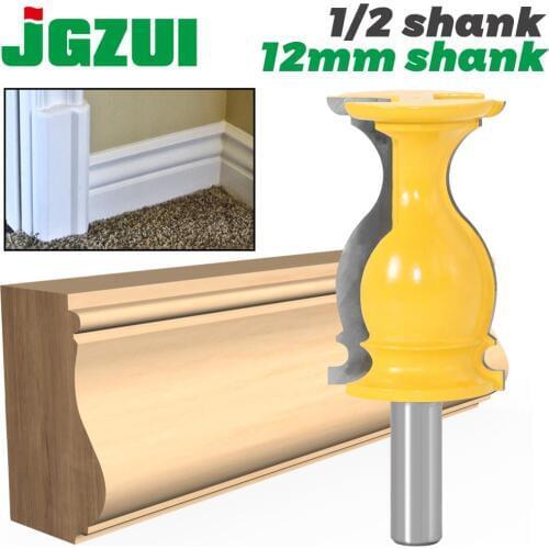 JGZUI 1PC 1/2" Shank 12mm shank Architectural Cemented Carbide Molding Router Bit Trimming Wood Milling Cutter for Woodwork Cutt