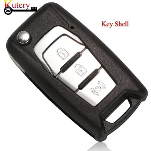 Kutery Remote Smart Car Key Shell For Ssangyong Korando New Actyon C200 2016 2017 3Buttons Case Cover With TOY40 Uncut Blade