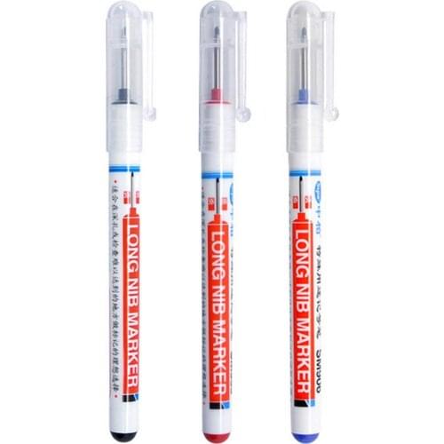 Long Nib Marker Deep Hole Pen Markers For Woodworking Water-resistant Ink Quick-drying Xylene-free Mark Metal Wood Glass