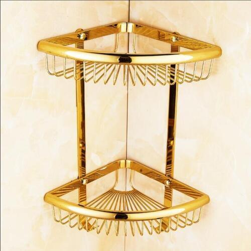 Wall Mounted Gold/Chrome/Rose Gold Bathroom Shelf Bath Shower Shelf Bathroom corner shelf Soap Holder building material