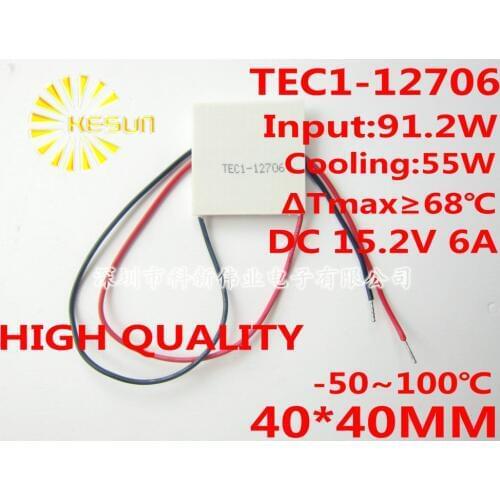 100% New the cheapest price TEC1 12706 TEC 1 12706 57.2W 15.2V 6A TEC Thermoelectric Cooler Peltier (TEC1-12706)