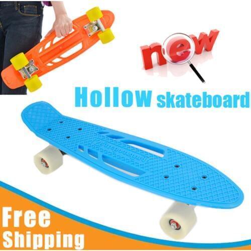 2019 New Hollow Portable Peny Board 22" Complete Pnny Skateboard Plastic Mini Skate Longboard Retro Cruiser long skate board