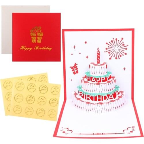 2 Pieces 3D Birthday Cards Pop up Birthday Card