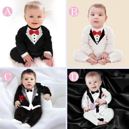 New Born Baby Clothing Summer Gentleman Rompers 3-12M Baby Boys Cotton Jumpsuit Baby Body Clothes Newborn Unisex Thin Costumes