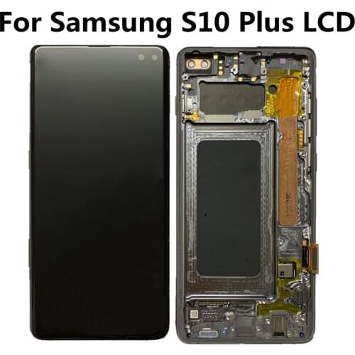ORIGINAL AMOLED For SAMSUNG Galaxy S10 Plus G975 G975F G975F/DS Touch Screen Digitizer with Frame With Defect