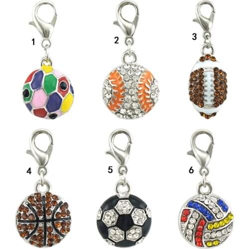 JINGLANG Trendy Alloy Volleyball Pendants Physical Education Shape Necklace Charms Jewelry Making Crafts Accessories 50 pcs