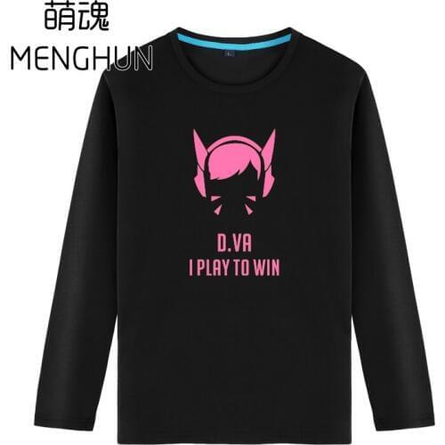 Hot gamer tee shirt long sleeve watch over D.VA DVA I play to win character t shirt various colors AC175