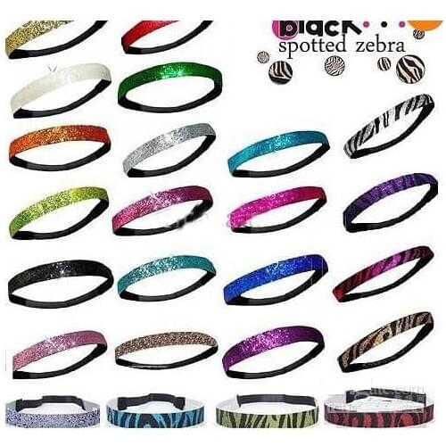 Glitter Headband Glitter Stretch Sparkly Softball Sports Headbands Free Shipping 8608