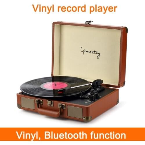 High-end Portable Luggage Gramophone Vinyl Record Player Bluetooth Turntable 33 45 78RPM Gramophone Retro Record Player