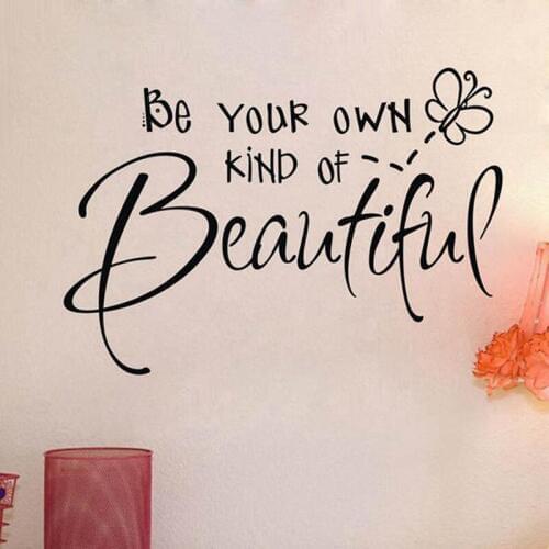 Sell on ebay Be Your Own Kind Of Beautiful beauty girl quotes removable vinyl wall stickers for girls room free shipping q0310