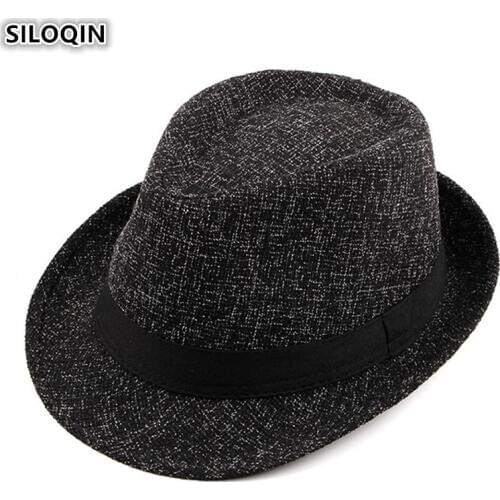 SILOQIN Unisex Gentry Jazz Hat Simple Trends Retro Mens Fedoras Spring Autumn Snapback Vintage Couple Hats For Men And Women
