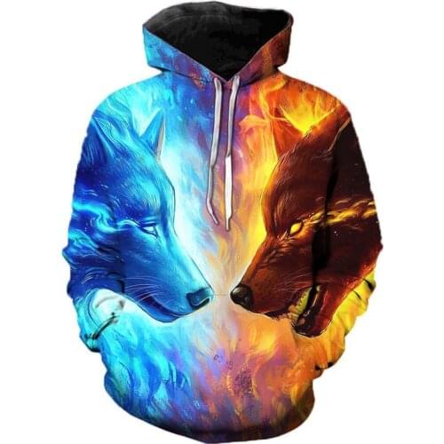 3D Wolf Hoodies Men Hooded Animal Wolf Printed Hoodie Sweatshirts Tracksuits Man/Women Jackets Funny Hoody DropShipping
