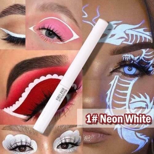 Ultra Fine Long-lasting Waterproof Sweat-proof Quick Dry Smooth Not Blooming Liquid Eyeliner Neon Fluorescent Eye Liner