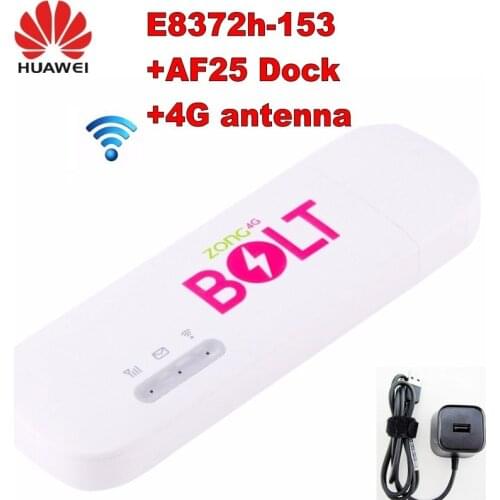 Huawei E8372H-153 High Speed 4G + WiFi Modem USB Dongle With 4g antenna and huawei AF25 dock